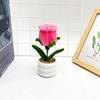 Multi Colored Plush Twisted Rod Rose Potted Desktop Decoration Ornament For Office Decor