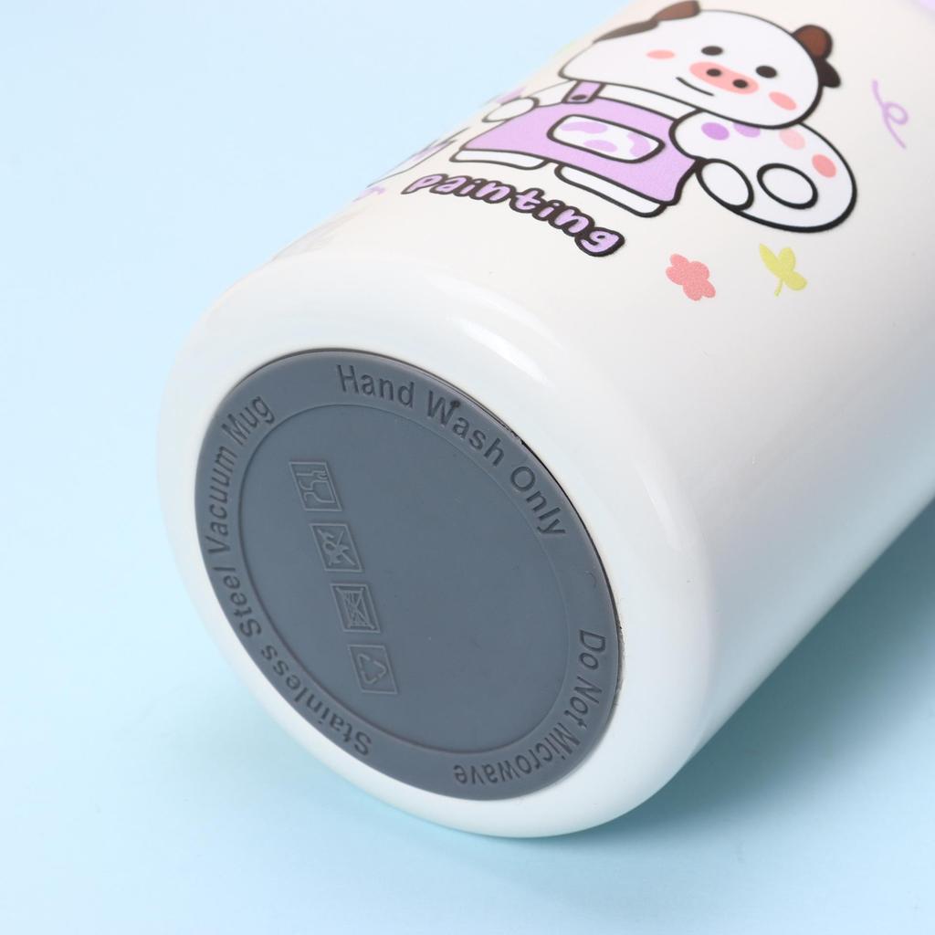 Charming Children's Insulated Pop-up Cup with Cartoon Design - Portable and Cute for Girls