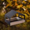 Iron Bird Feeder Minimalist House Shape Bird Hanging Food Container Durable Waterproof Bird Feeding Dish Hummingbirds