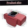 Car Armrest Cushion Leather Center Console Cover LED Ambient Lighting,with Storage Bags Phone Slot Charging Port Tissue Holder