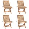 Folding Garden Chairs - EXCLUSIVE HOUSE - Solid Teak - Set of 4 - Cushions Provided - Weather Resistant
