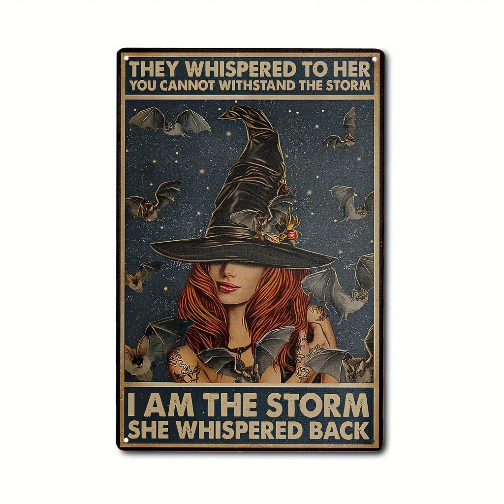 The House Witch Rules Halloween Halloween Decoration Metal Tin Sign Vintage Plaque Decor Wall Art Wall Room Home Restaurant