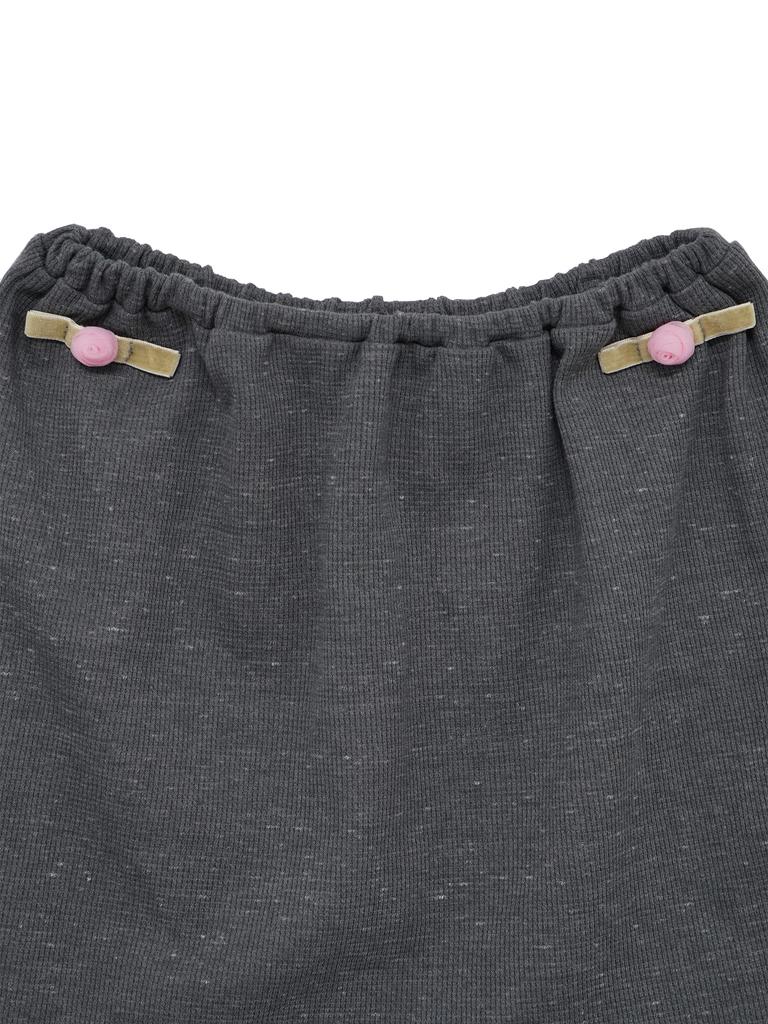 Hety Waffle Rose Cotton Skirt (Charcoal)