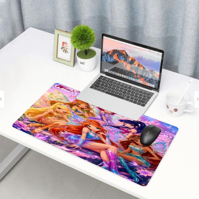 Winx Club Print Mouse Pad, Anti‑Slip Desktop keyboard Mat, for PC Laptop Gaming Working Daily Use, Cool Festival Birthday Gift