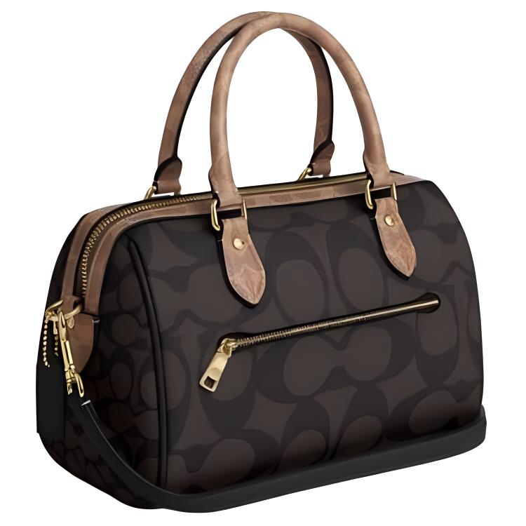 Coach Rowan 25 Printed Logo Coated Canvas Shoulder Crossbody Handbag Medium Women handbags Brown CY679-IMXI8