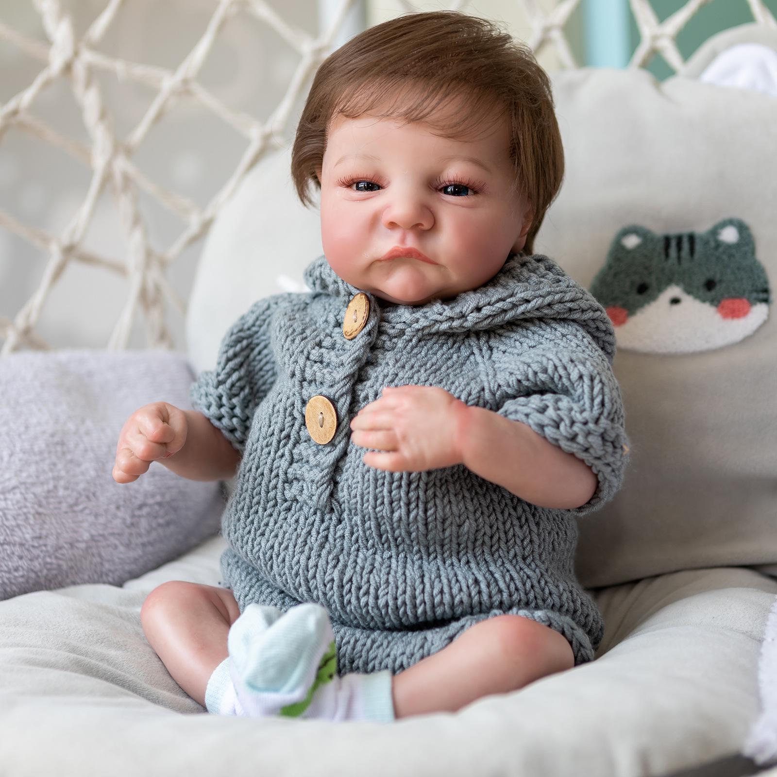 49cm Realistic Reborn Doll ‘Levi Awake’ with Handmade 3D Visible Veins