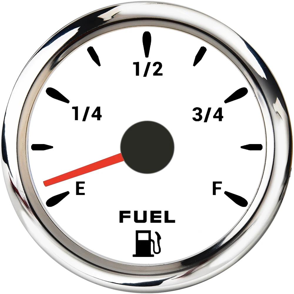 52mm Marine Boat Fuel Level Gauge 7-color backlight Digital pointer Fuel Gauge+100-500mm Fuel level sensor Digital car gauge Only Gauge-WS