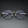Men Rimless Reading Eyeglasses Polygon Big Spectacle Frame Frame Presbyopia Glasses With Blocking Blue Light Business +10+20+25+30 Unisex +1.0 +2.0