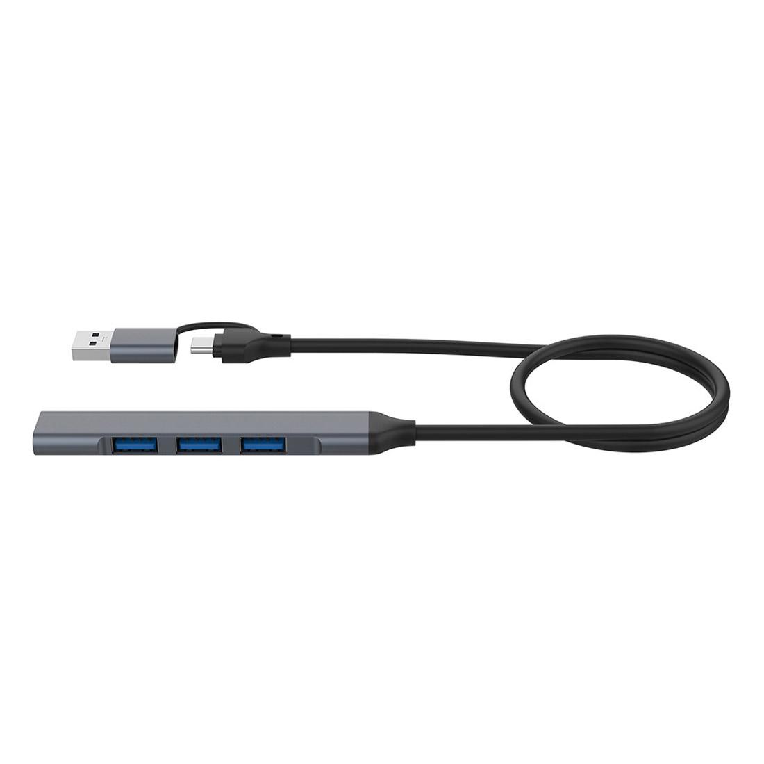 

2-in-1 USB-C/USB-A HUB Adapter for Laptop 4-Port USB2.0 3.0 Splitter Docking Station for Mouse,Keyboard As Shown A