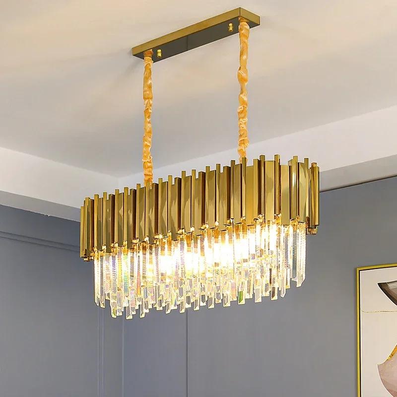 Modern living room luxury gold LED crystal chandelier villa home home decoration indoor ceiling chandelier lighting fixtures