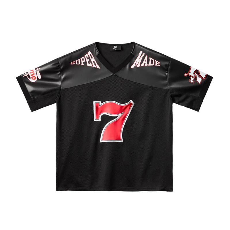 American Retro Sports Jersey Short-sleeved Fans European and American Street Tide Brand Loose Fan Version