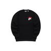 FILA Tokyo Studio Logo Print Fleece Pullover Sweatshirt Unisex Sweatshirt Black T11U146202FBK