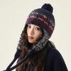 Jacquard Knitted Beanies Caps Weave Women Wool Cap Cute Ear Protection Cap  Women