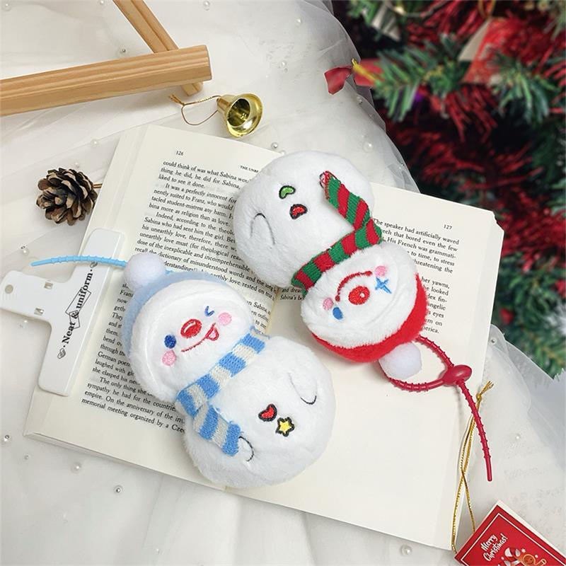 Cute Winter Scarf Snowman Plush Doll Stuffed Toy Keychain Pendant Bag Hanging Backpack Charms Christmas Decoration Birthday Gift