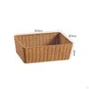 Rectangular Woven Basket Handwoven OpenTop Storage Reinforced Rim for Kitchen Counter, Table
