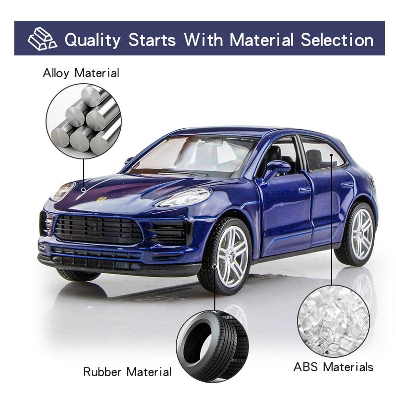 Porsche Macan S 2019 City SUV Simulation Diecast & Toy Vehicles Pull Back Car RMZ City 1:36 Alloy Model Gifts For Children
