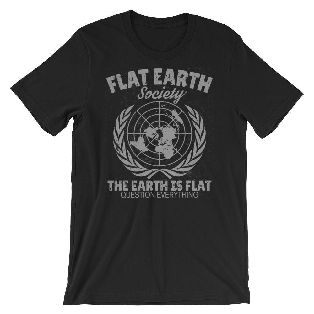 Flat Earth Society Distressed T-Shirt. 100% Cotton Premium Tee NEW
