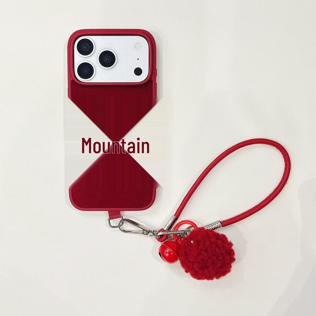 Embroidery Horse Case with Hand Strap & Fur Ball for iPhone 14/15/16/17 Pro Max & Huawei