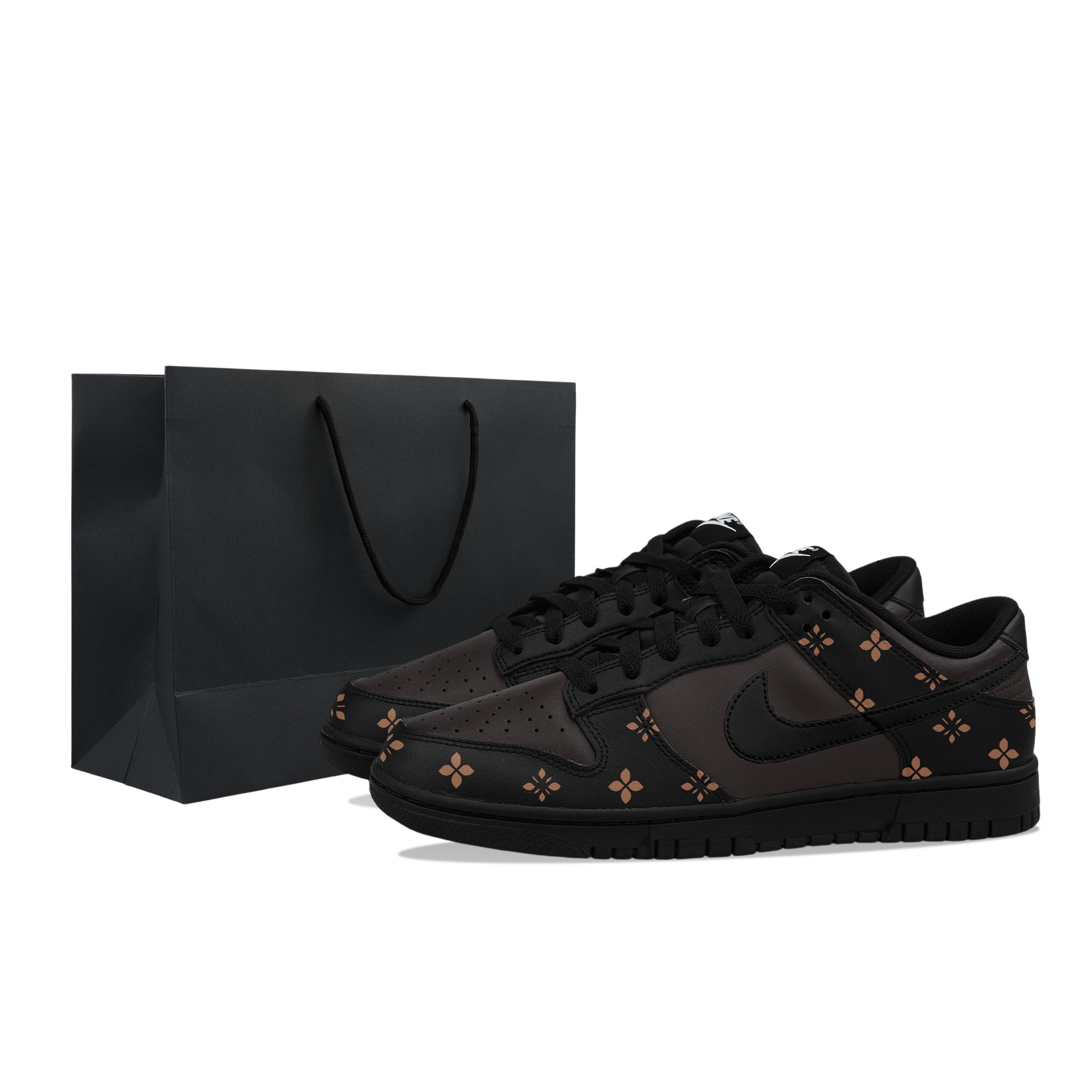 

Nike Dunk Low Leather Abrasion Resistant, Breathable, Slip Resistant Low top Casual Skateboard Shoes Men s Black Brown IO7606-010(Team1423-) 42.5