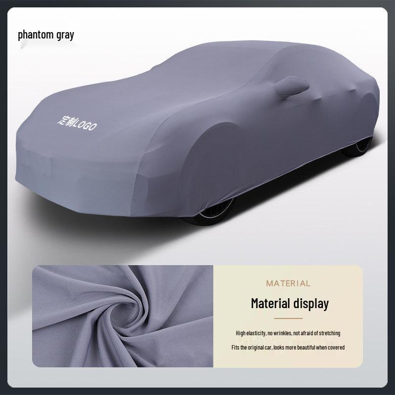 Housse de voiture universelle en tissu rouge extensible pour Salon Auto Show Dévoilement