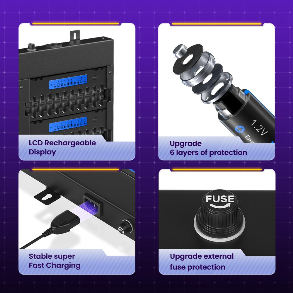 PALO 60 Slots AA Battery Charger LCD Fast Smart Charger For 1.2V NIMH Nicd Standard Batteries KTV School Hotel Clubhouse