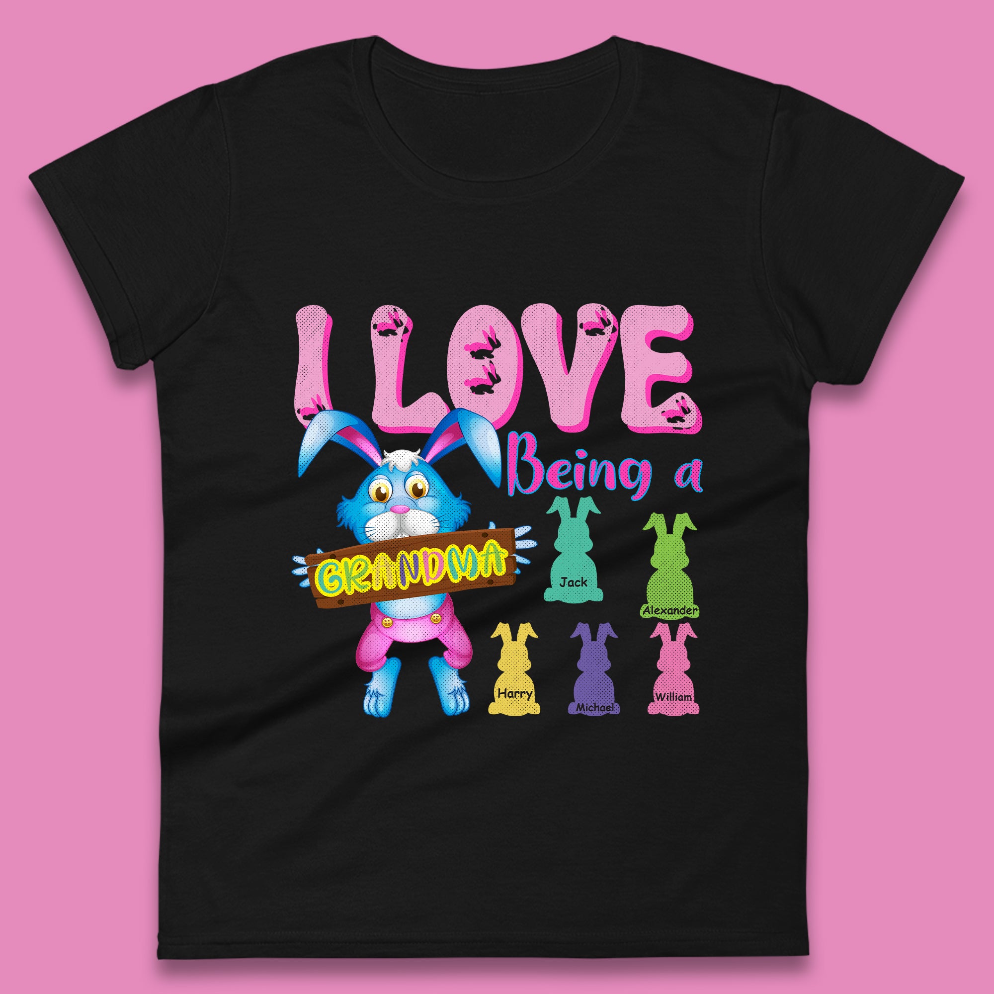 Personalised I Love Being A Grandma Womens T-Shirt Mens Tops Tees Unisex 2XL
