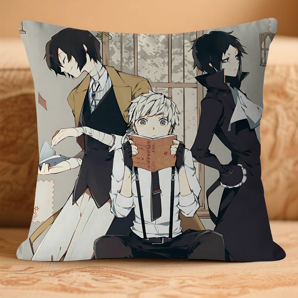 

BungoS Anime StrayS Dogs Pillow Case Removable Washable Cushion Cover – All-Season Soft Linen 16x16Inch