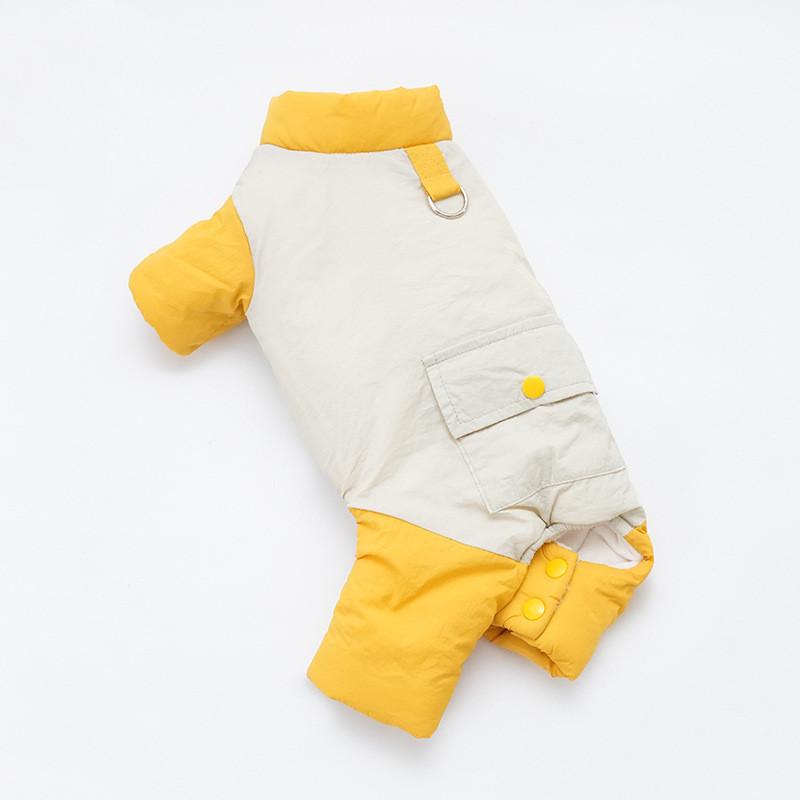 

Four Leg Warm Dog Clothing Jumpsuit Winter Pet Clothes Coat Pomeranian Poodle Bichon Schnauzer Puppy Small Dog Costume Apparel S жёлтый