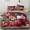 Merry Christmas Duvet Cover Christmas Elk Snowflakes Red Bedding Set Happy New Year Quilt Cover Holiday Gifts Bedroom Decoration
