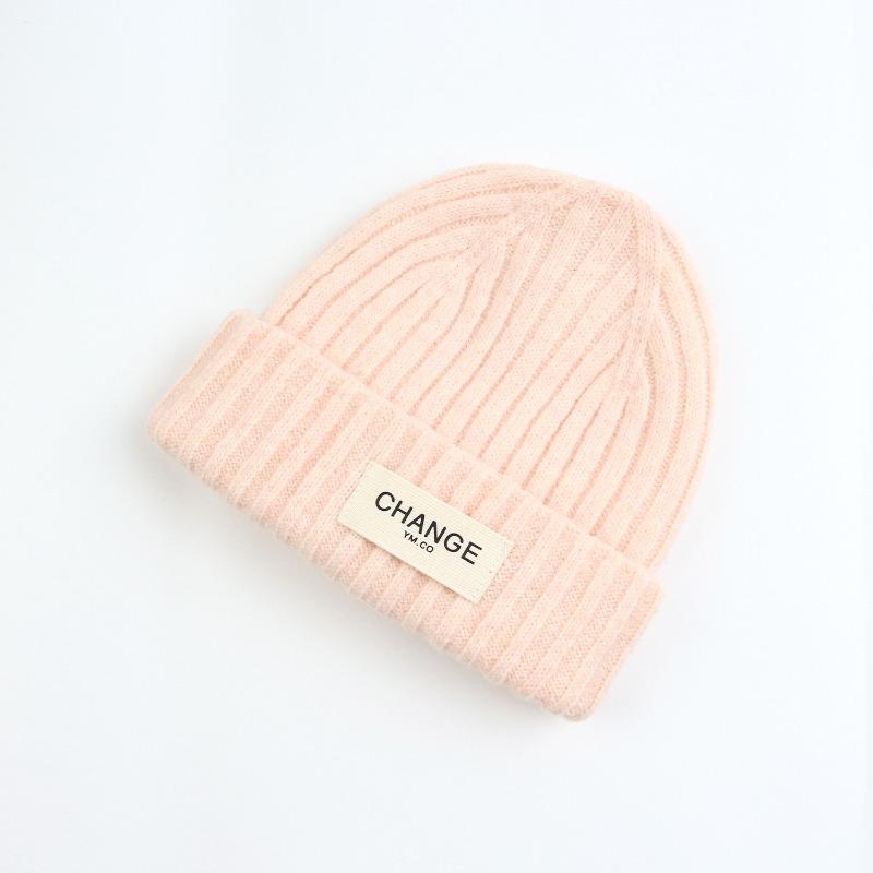 New knitted hat autumn and winter woven mark women's warm wool hat winter cute warm hat