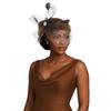 Polka Dot Veil Bridal Beret Elegant Style Head Wrap Pearl Feather Mesh Fascinator Hat  Banquet