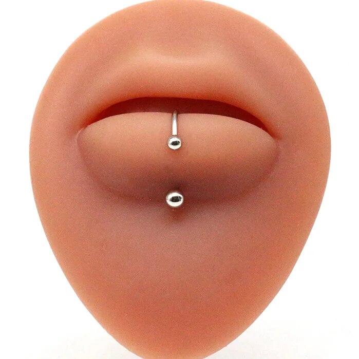 Anello per labbra per occhi alla moda, piercing per labbra in acciaio inossidabile, anelli per labret, piercing per setto per unghie a forma di cuore, farfalla, luna, loto