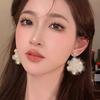 Comfortabe Gold Christmas Snowflake Plush Earrings Easy to Wear Suitable for All Day Use Metal Texture for Festival Joy