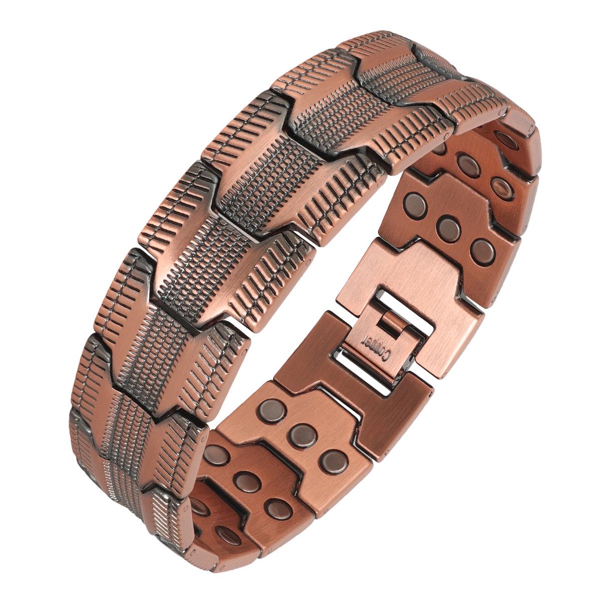 

European and American Fashion Men s Red Copper Magnetic Bracelet