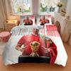 Cristiano Ronaldo World Cup Trophy Print 3Pcs Bedding Setduvet Cover With 2 Bedropillowcase Home Birthday Gift