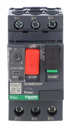 Tesys Deca Motor Circuit Breaker 3P 0.06Kw 0.16-0.25A Pl Gv2Me02Ap