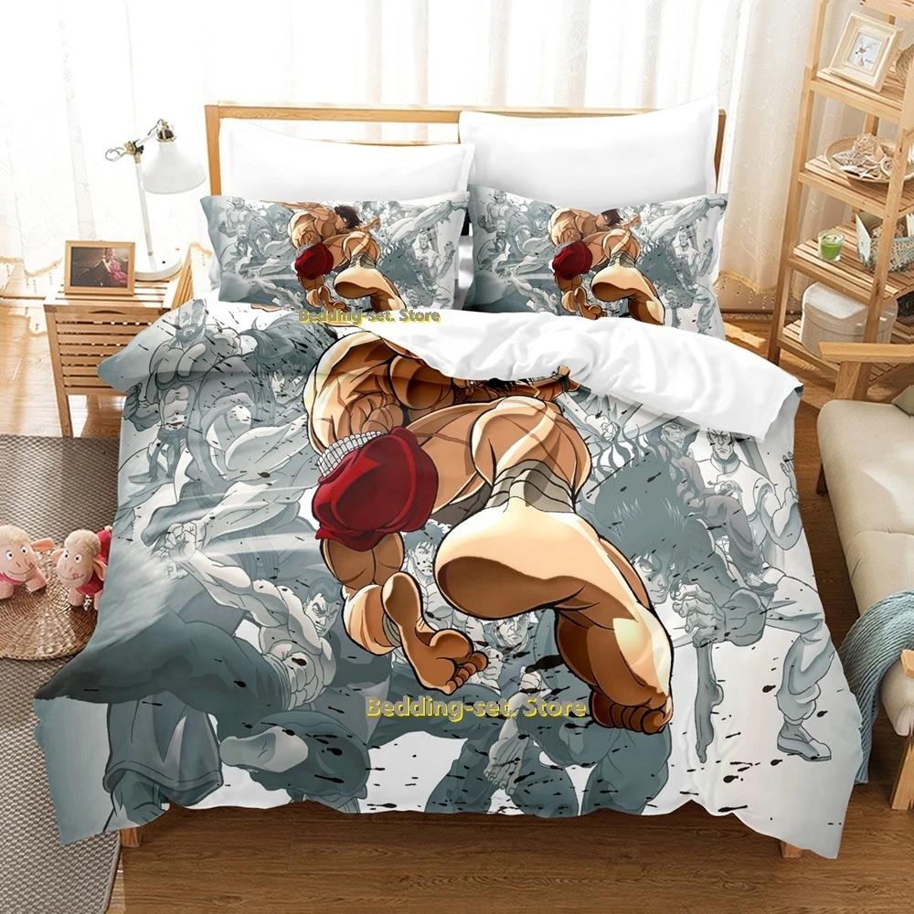 Baki Hanma Bedding Set Single Twin Full Queen King Size Bed Set Adult Kid Bedroom Duvetcover Sets 3D Print Anime Bed Sheet Set