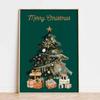 Vintage Christmas Metal Wall Decoration, Holiday Sticker Sign