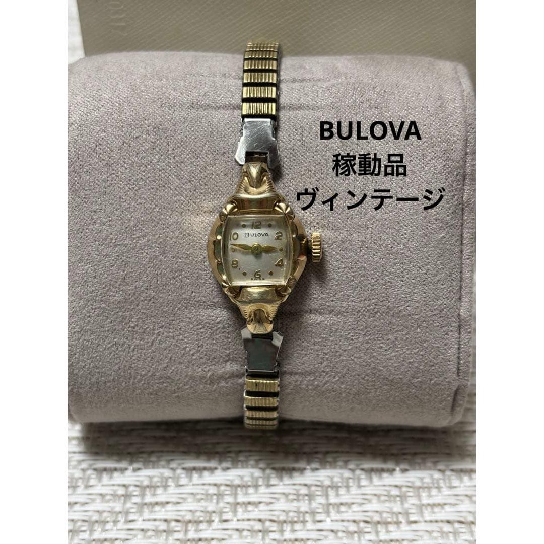 Used [Rare operation] Bulova hand-wound watch gold/silver with photo worn