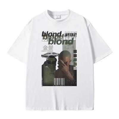 Blond Hip Hop Tshirt Rapper Frank T-shirt Ocean Oversized T Shirts Unisex Fashion Oversized Tees Short Sleeve Unisex Vintage T Shirt Unisex