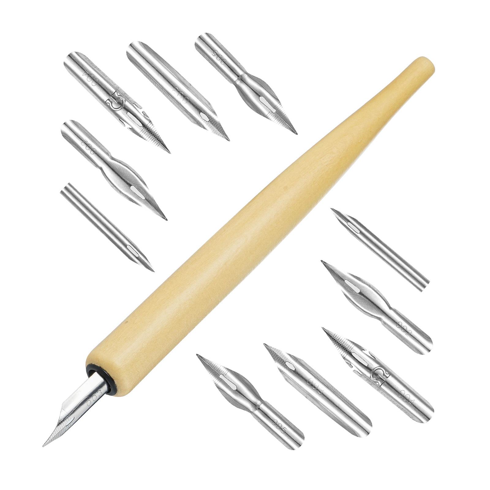 

Держатель для перьевой ручки с 5 сменными наконечниками Деревянная перьевая ручка для каллиграфии для письма, рисования, художественных иллюстраций 1