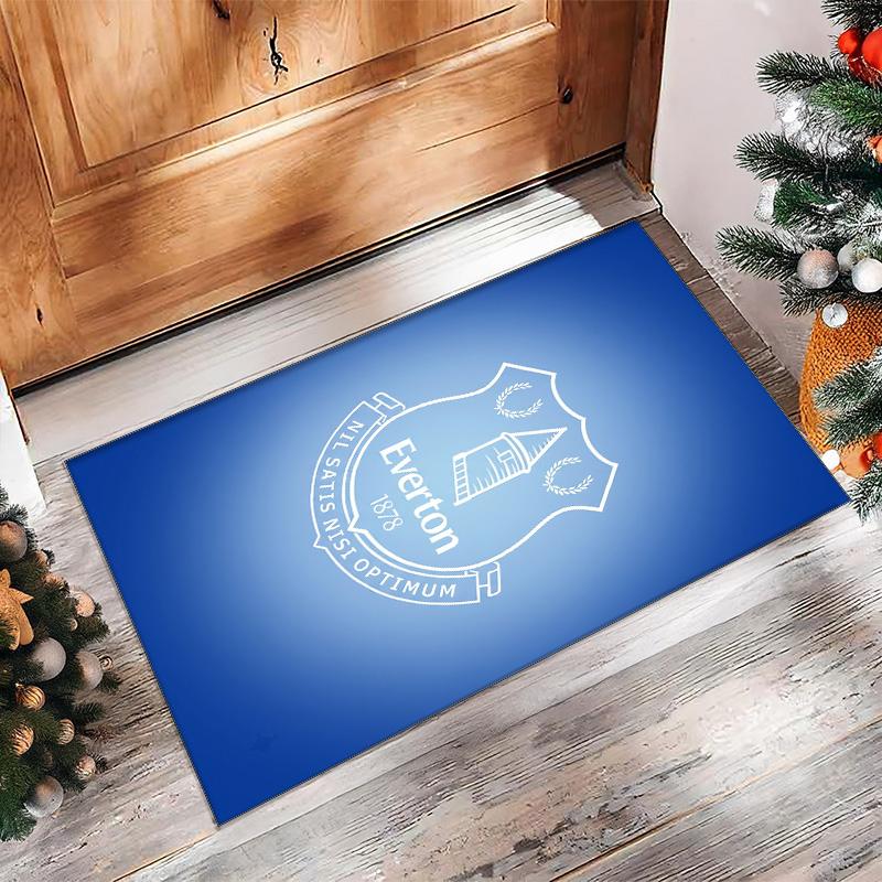 Tappeto in Velluto di Cristallo con Stampa Calcio Everton, Comodo Assorbente d'Acqua Antiscivolo Tappeto per Pavimenti Interni