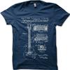 1955 Les Paul Guitar Inspired by Gibson Blueprint Printed T-shirt 9019