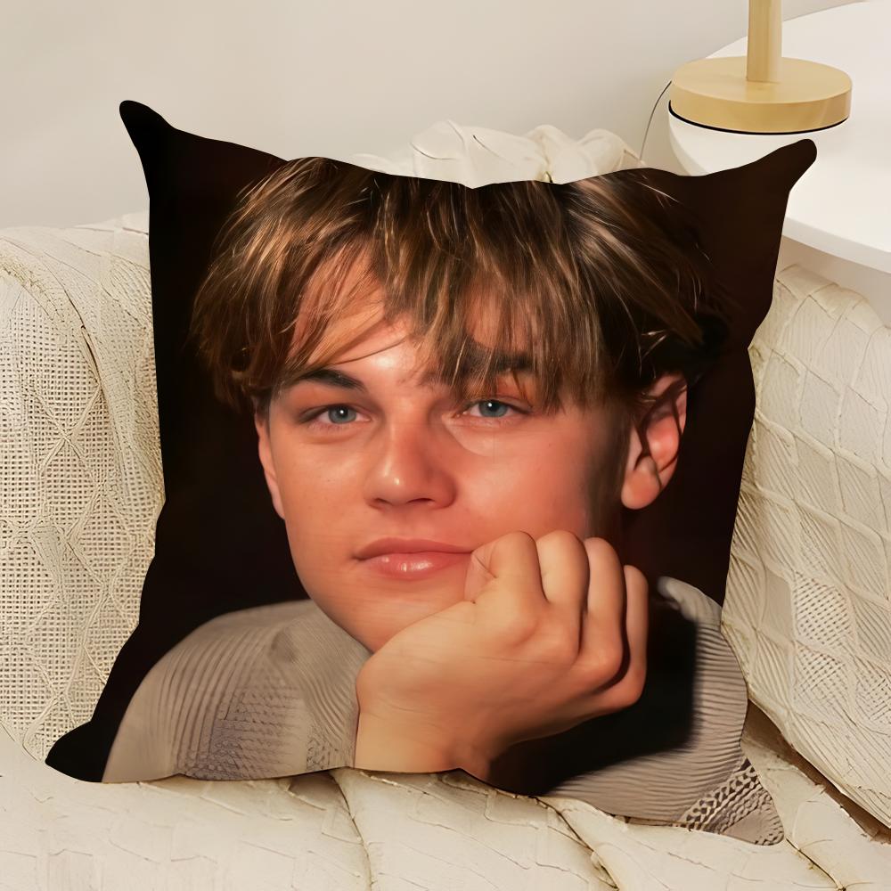 LLeo DiCaprio Vibe Look Pillow Case Natural Linen DoubleSided Printing Sofa Home Decor Cushion Cover