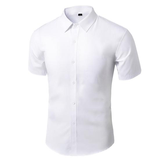 Skjorte for menn Ren turn-down krage Formell Slim Fit Summer Top for Work