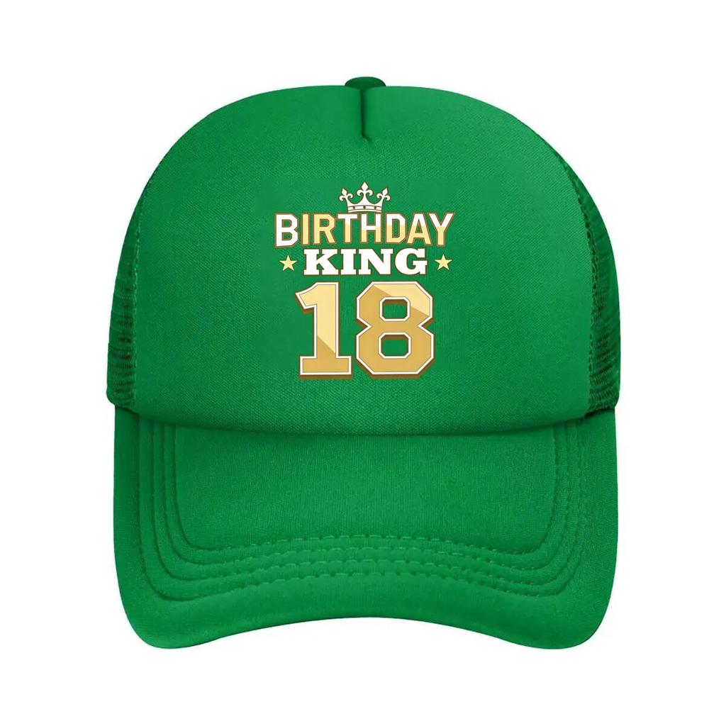 Glamorous Golden Th Birthday BIRTHDAY KING Adjustable Designed for Couples Suitable for Outdoor Mesh Baseball Cap