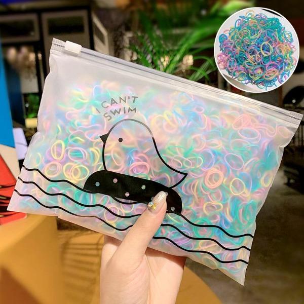 1000 teile/paket Mädchen Bunte Kleine Einweg Gummibänder Gummi Für Pferdeschwanz Halten Scrunchie Haarbänder Mode Haar Zubehör