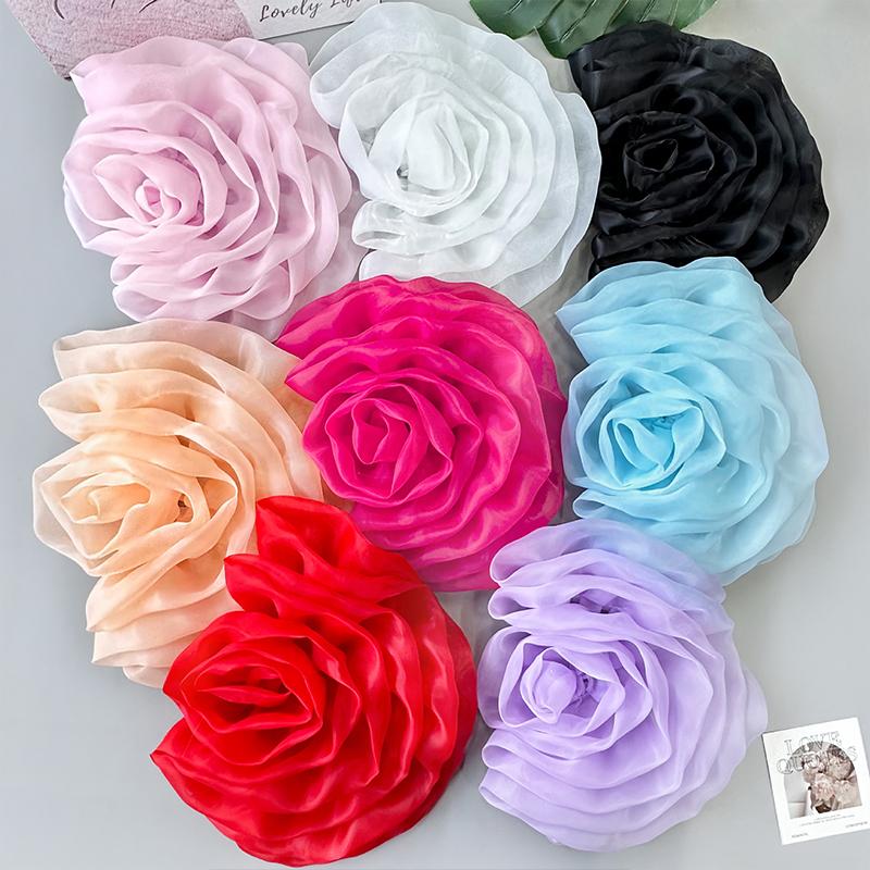 1Pcs Irregular Organza Handmade Flower Patch Sewing Applique Accessories Clothing Dress Neck Decoration 3D Flower Corsage
