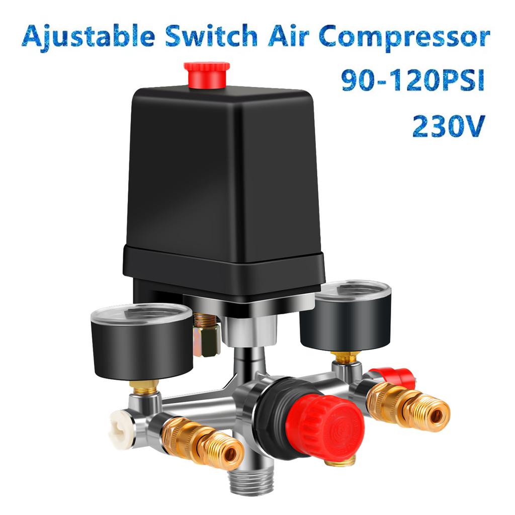 Air Compressor Pump Pressure Control Switch 990-120PSI Switch Control 220-380V Aluminum Alloy Bracket Easy to Assemble