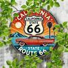 Vintage Route 66 California Metal Tin Sign Wall Art Home Bar Garage Decor